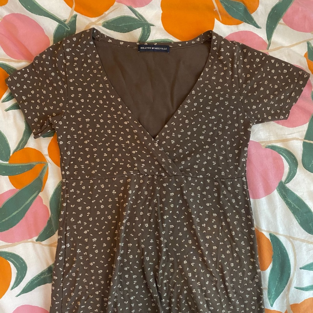⭐️brown floral brandy melville dress⭐️